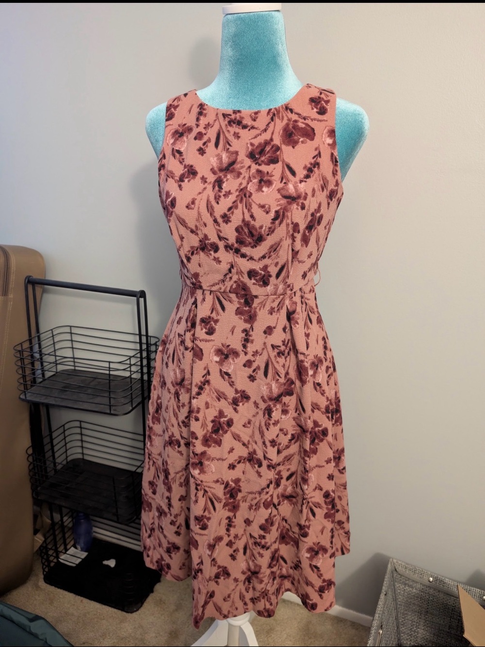 Elle Blush Pink Floral Sleeveless A-Line Dress